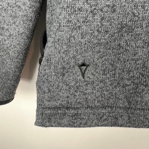 Ivivva by Lululemon Girl Gray Open Front Knit Jacket Cardigan Funnelneck Sz 14 - Picture 6 of 8